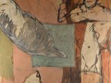 un tableau sur le mur d'une pièce avec un tableau sur le mur
