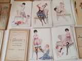 many cards of women in lingersuits on a table