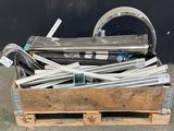 a wooden box with a bunch of metal items in it