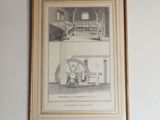 a picture of a picture hanging on the wall above a bed