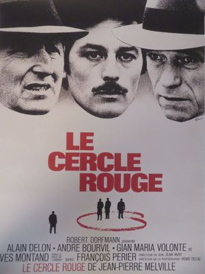 Affiche française du film « Le Cercle rouge », mettant en scène trois hommes coiffés de chapeaux