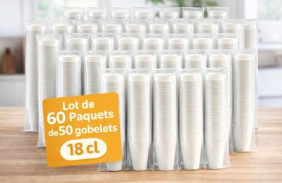 lot de 50 paquets de 50 gobelets de 130 cl - lot de 50 paquets de 50 gobelets de 130 cl
