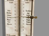 a barometer that is on display on the wall