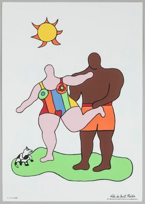 an image of a painting of a man and a woman in bathing suits