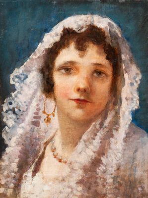 une image représentant un tableau d'une femme portant un voile