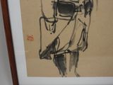 a picture of a drawing of a man with a hat and glasses