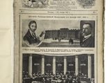 an old newspaper with a picture of a man in a suit and tie