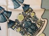 a picture of a tea towel with a train on it
