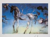 une image représentant un tableau d'un cheval avec un arbre en arrière-plan