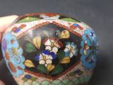 a hand holding a decorative vase with flowers on it