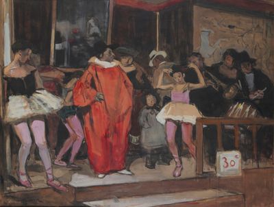 Lucien SIMON (1861-1945) Les tréteaux, vers 1902. Gouache su…