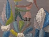 a painting of a man and a woman in a garden