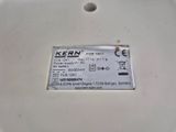 a close up of a label on a white toilet