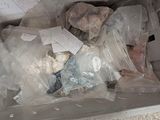 a box full of stuffed animals inside of it