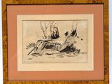 l'image d'un dessin d'un bateau dans un plan d'eau