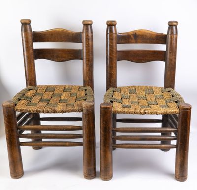 Charles DUDOUYT (1885-1946), attribué à, Paire de chaises pa…