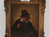 portrait of a man in a top hat with a cigarette in his mouth