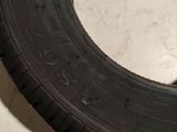 a close up of a tire on the ground next to a cat