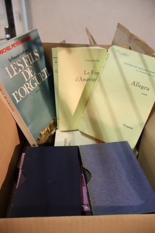Lot de 4 cartons dont livres romans 20° et histoire . 