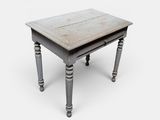 a small table with a wooden top on a white background