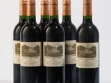 six bouteilles de vin sont alignées sur une surface blanche