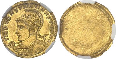 a gold coin with an image of a woman on it