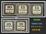 a series of three different stamps with numbers on them