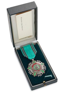 une image représentant une médaille dans un écrin sur fond blanc