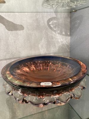 Coupe ronde en cristal. XXe. Diam 28. - Photo 1