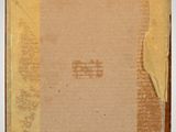 an old picture of a piece of cardboard with a piece of tape on it
