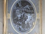 un vieux livre avec l'image d'un homme sur un cheval