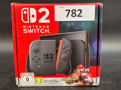 the nintendo switch console is in the box with the box open