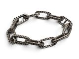 un gros plan d'un bracelet à maillons sur fond blanc