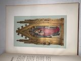 an open book with a picture of a statue on it