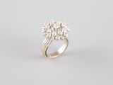 a white gold and diamond cluster ring