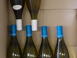 Des bouteilles de vin sont alignées sur une étagère dans une cave à vin