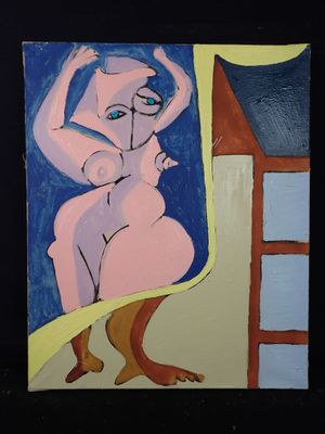 l'image d'un tableau représentant une femme nue assise sur une chaise