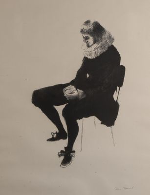 l'image d'un dessin représentant un homme assis sur une chaise