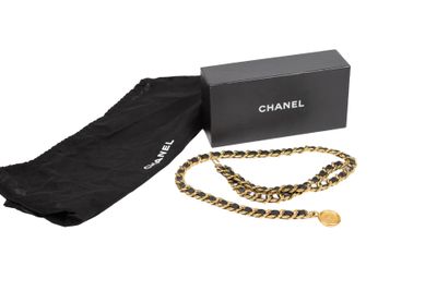 Bracelet Chanel à maillons noirs et dorés
