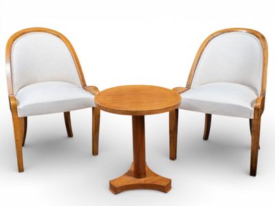 TRAVAIL ART DÉCO Ensemble de salon comprenant deux chaises g…