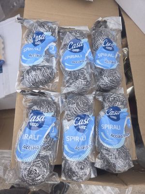 Lot de 40 paquets de 3 éponges spirales inoxydable