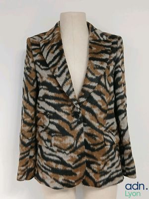 ZADIG & VOLTAIRE - Blazer en fausse fourrure imprimé tigre -…