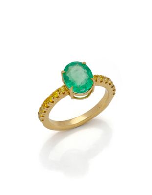 an emerald and diamond ring