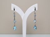 blue topaz drop earrings with swarovs and crystals