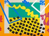 an image of a painting of a yellow and black checkered pattern