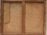 painting of a wooden frame with a piece of paper in it