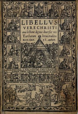 un vieux livre avec une image en noir et blanc représentant un homme à cheval