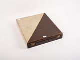 a brown and tan book with a brown cover