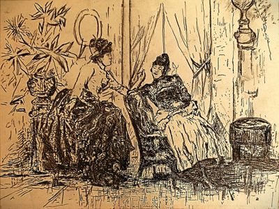 Deux femmes assises en discussion