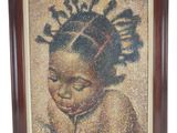 un tableau représentant une jeune fille avec des dreadlocks